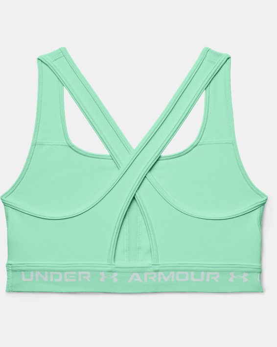 Women's Armour® Mid Crossback Sports Bra, Green, pdpMainDesktop image number 9